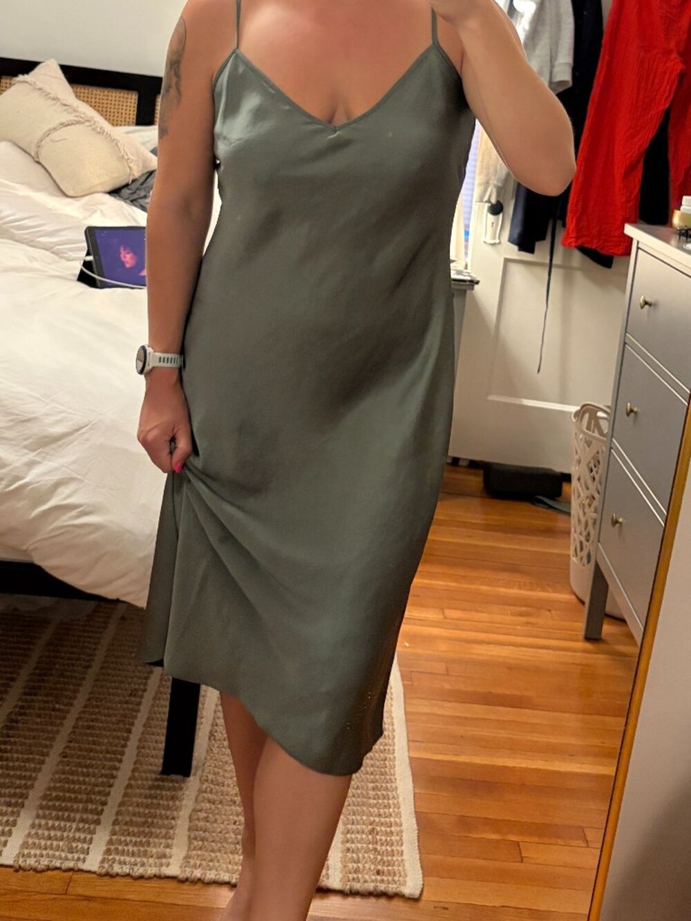 Wilfred Sage Green Slip Dress Size L (Lined)